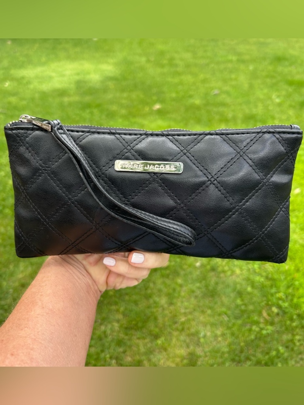 Marc Jacobs Black Quilted Leather Wristlet